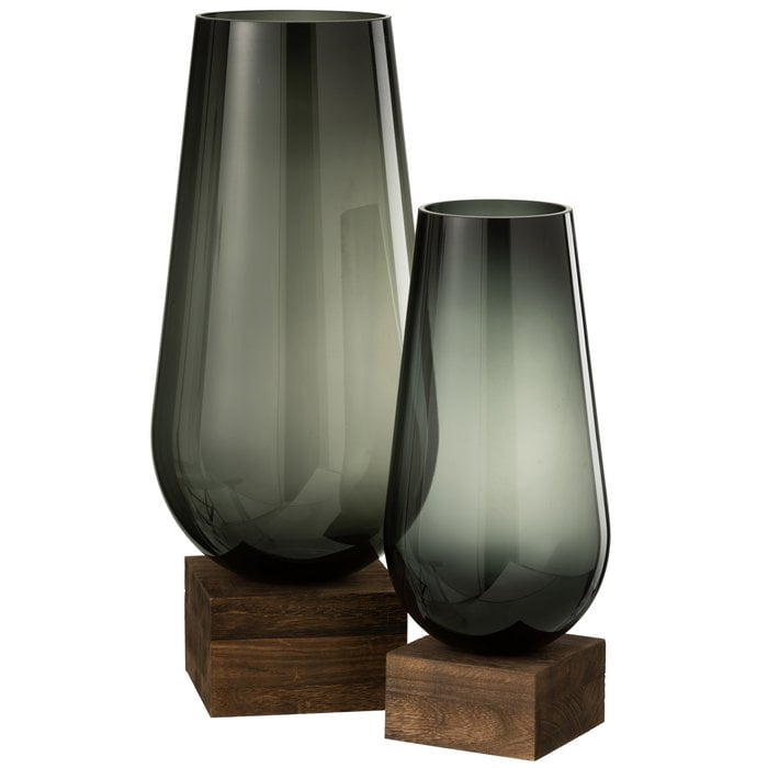 J-Line - Vase sur pied 'Eno' (Large) - Gris Marron Foncé