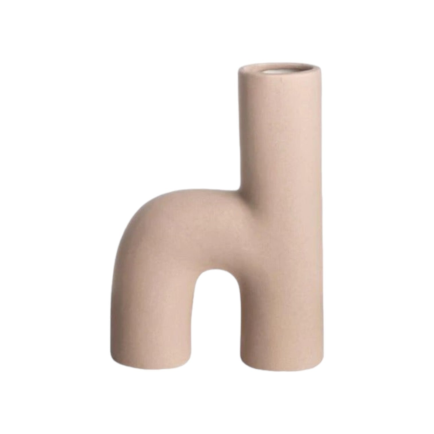 Gusta - Vase en porcelaine en forme de H 'Oskar' - Beige