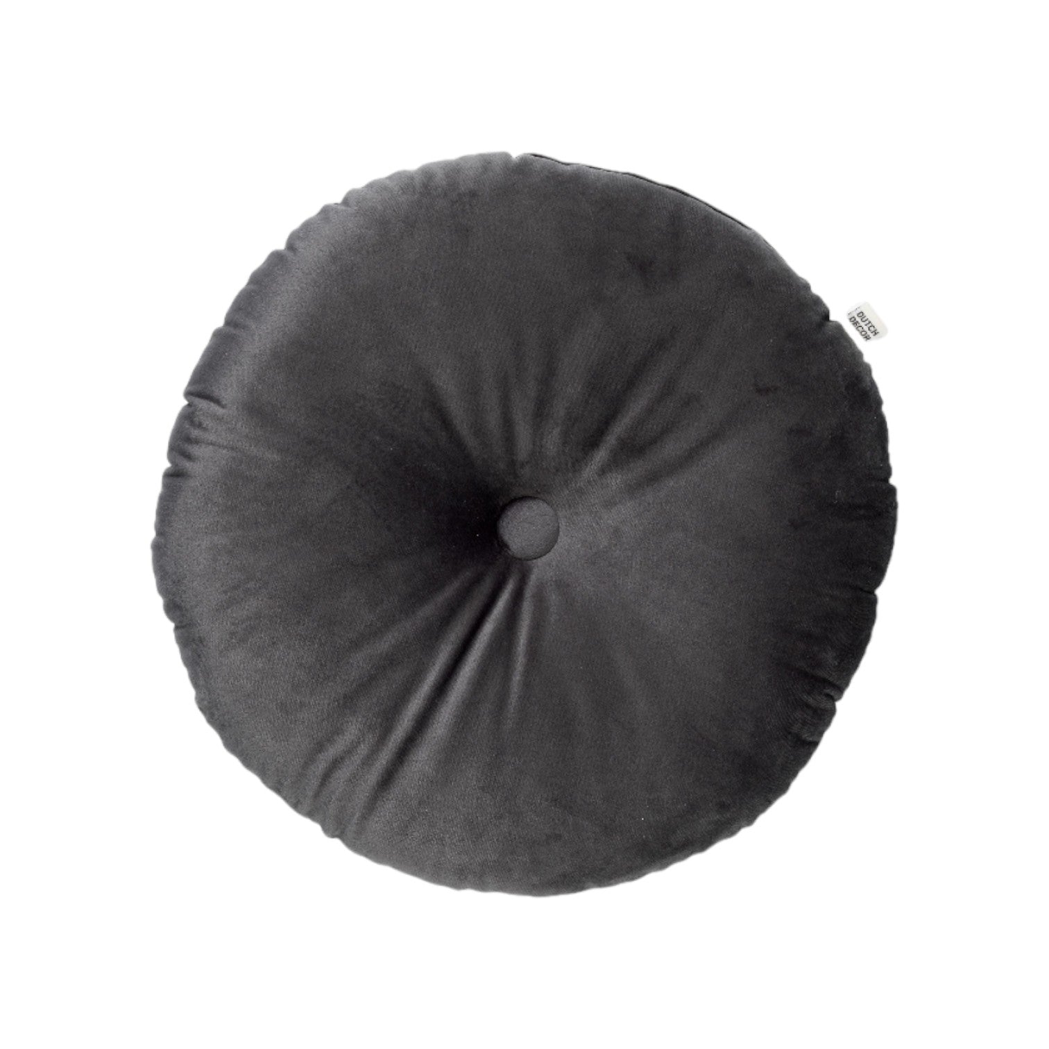 Dutch Decor - Rond sierkussen 'Olly' - Charcoal Grey (Ø40cm)
