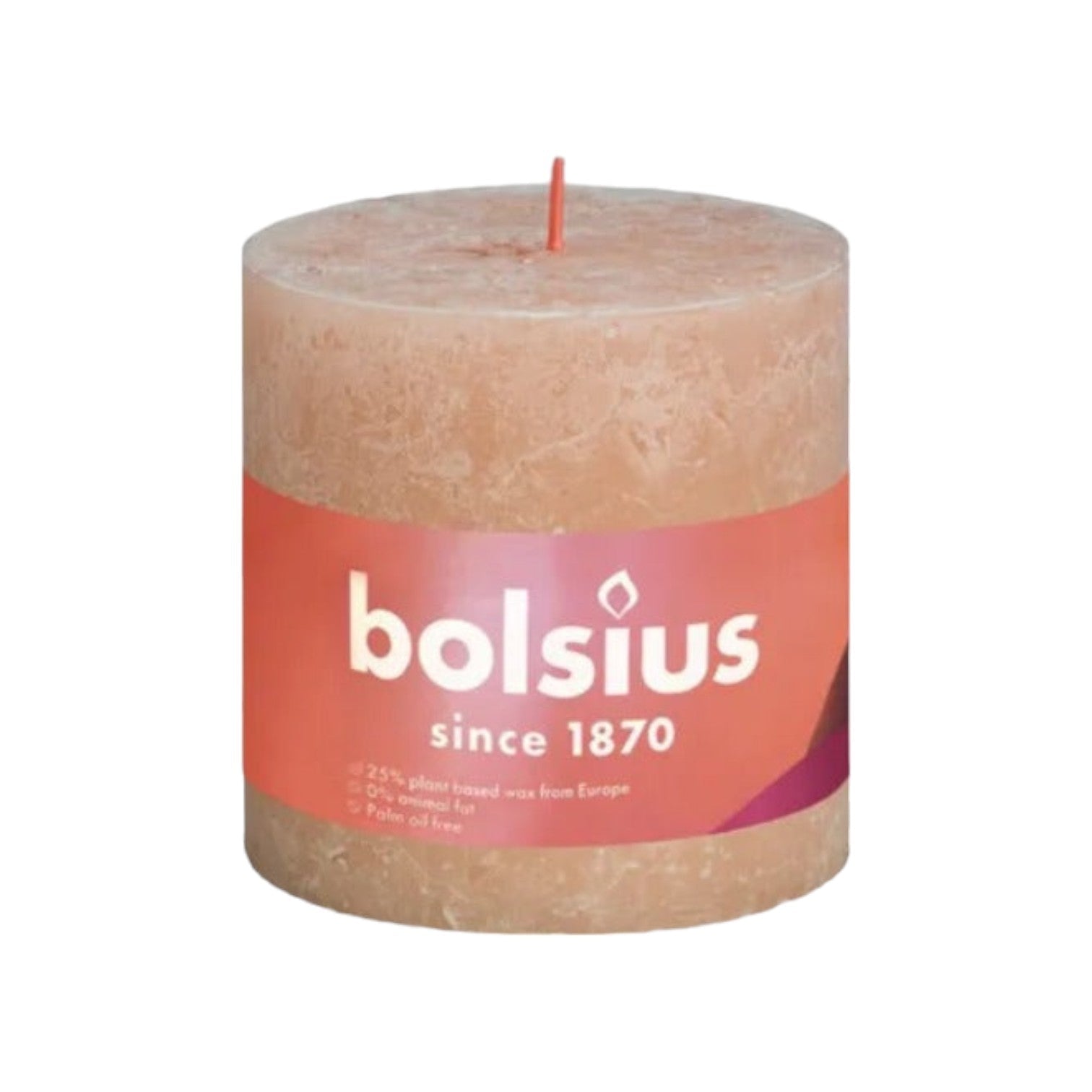 Bolsius - Rustieke stompkaars 'Shine' (Ø10cm) - Misty Pink