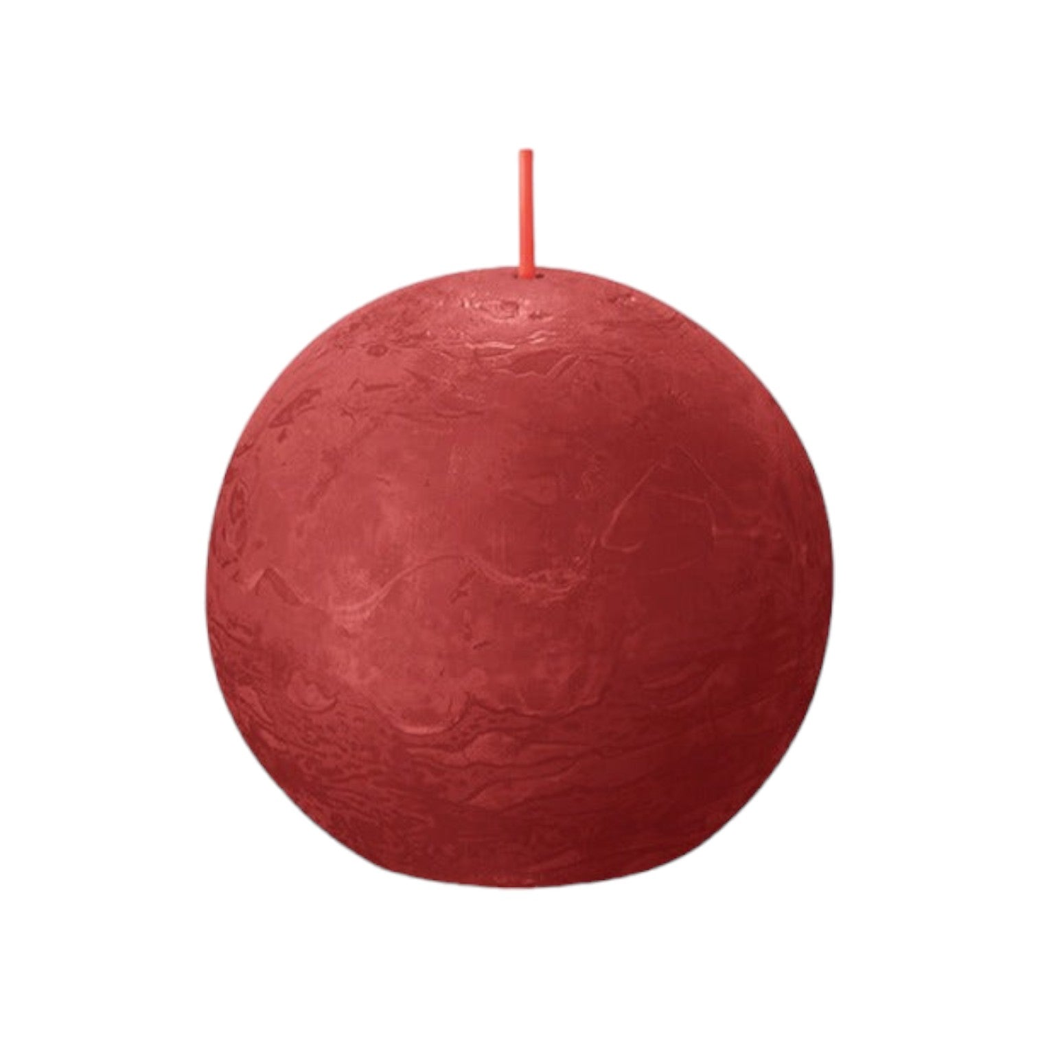 Bolsius - Rustieke kleine stompkaars 'Boule' (Ø7.6cm) - Delicate Red