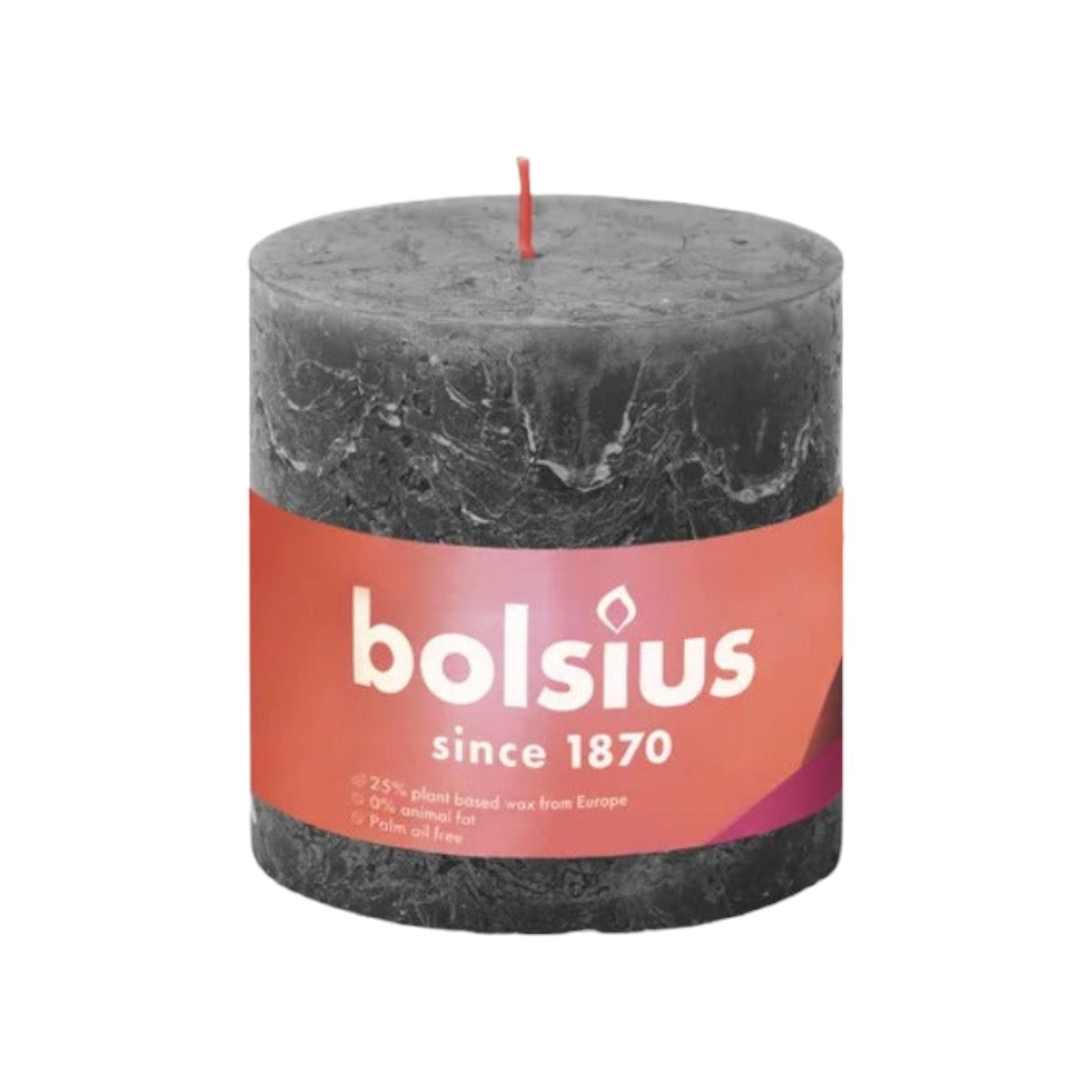 Bolsius - Rustieke stompkaars 'Shine' (Ø10cm) - Stormy Grey