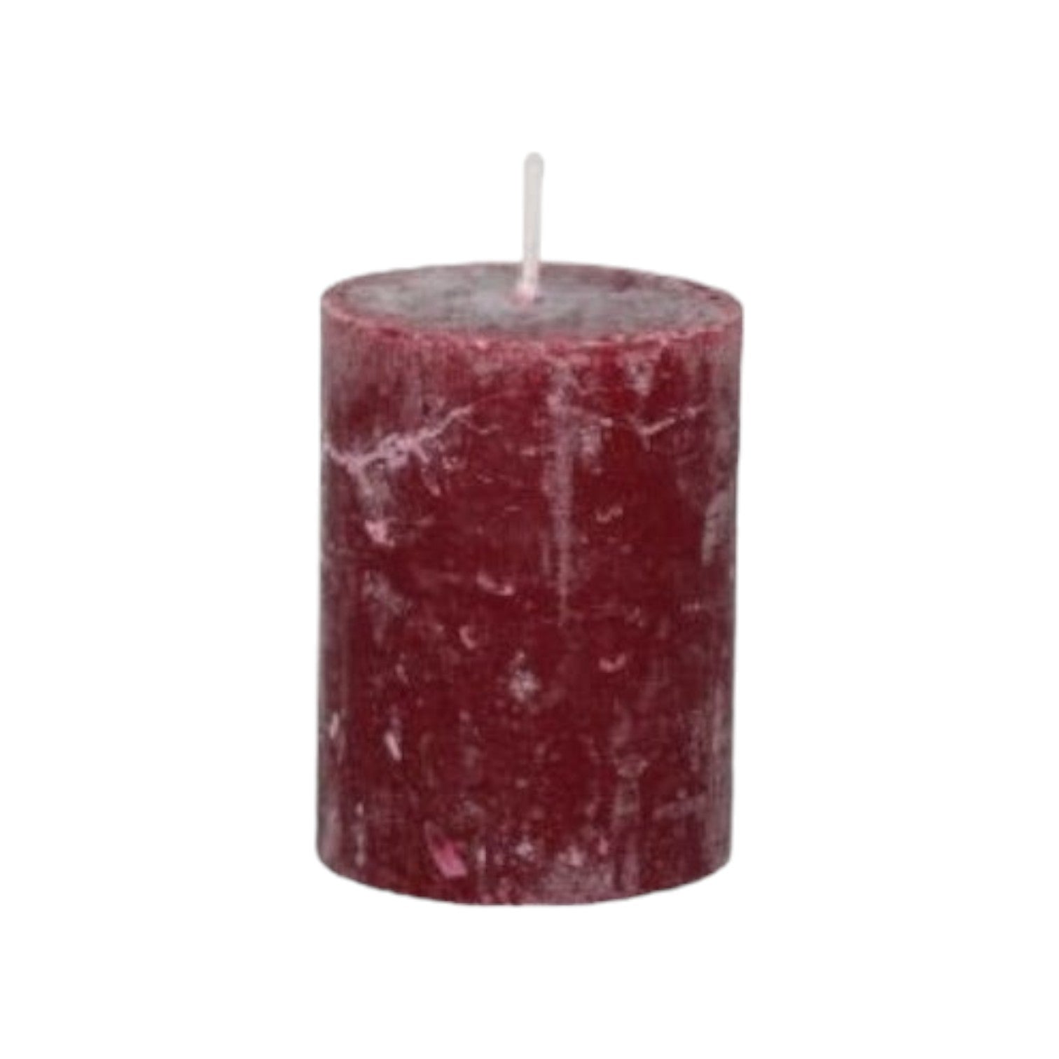 Branded By - Kaarsen 'Pillar' (Ø7cm x 8cm) - Wine Red (set van 6)