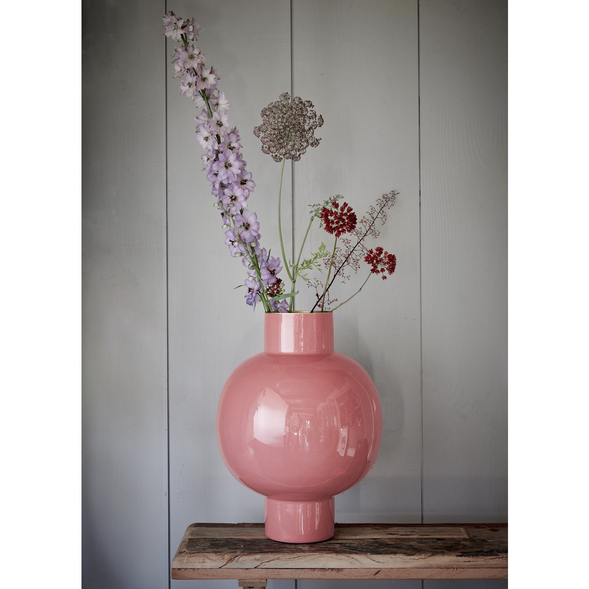 Pip Studio - Vase en métal 'Pip' (Vieux Rose, Grand)