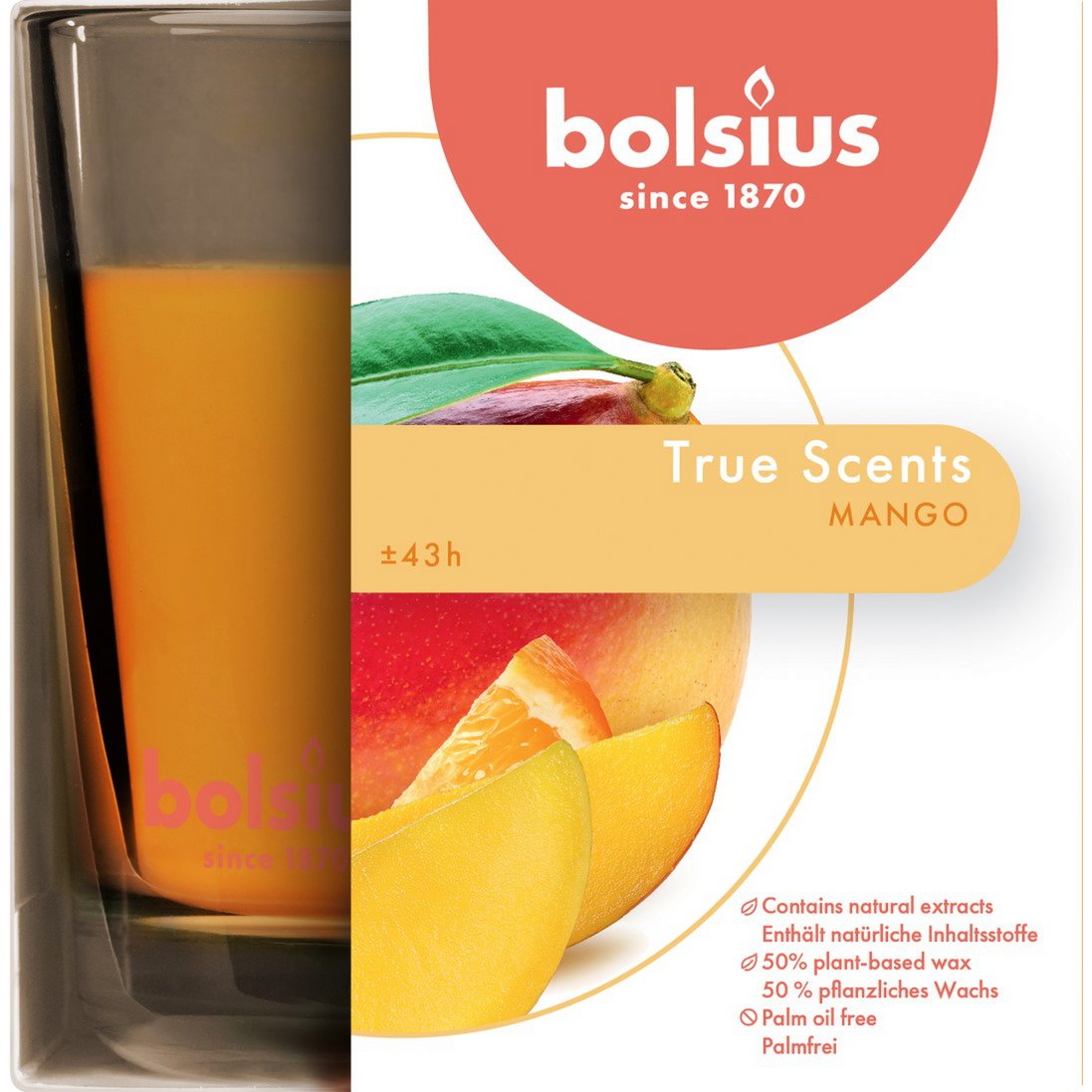 Bolsius - Geurkaars 'True Scents' (95cm, Mango)