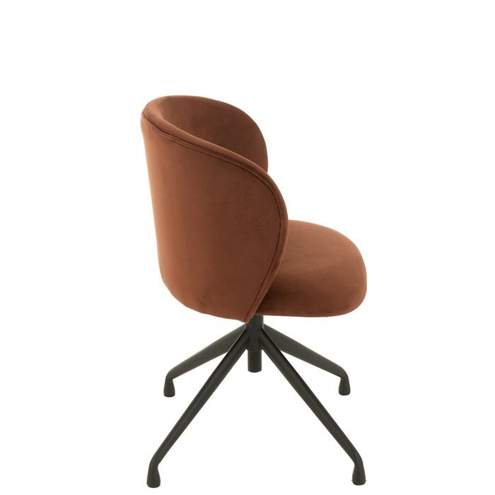 J-Line - Chaise réglable 'Turn/Up/Down' (Velours, Marron Foncé)