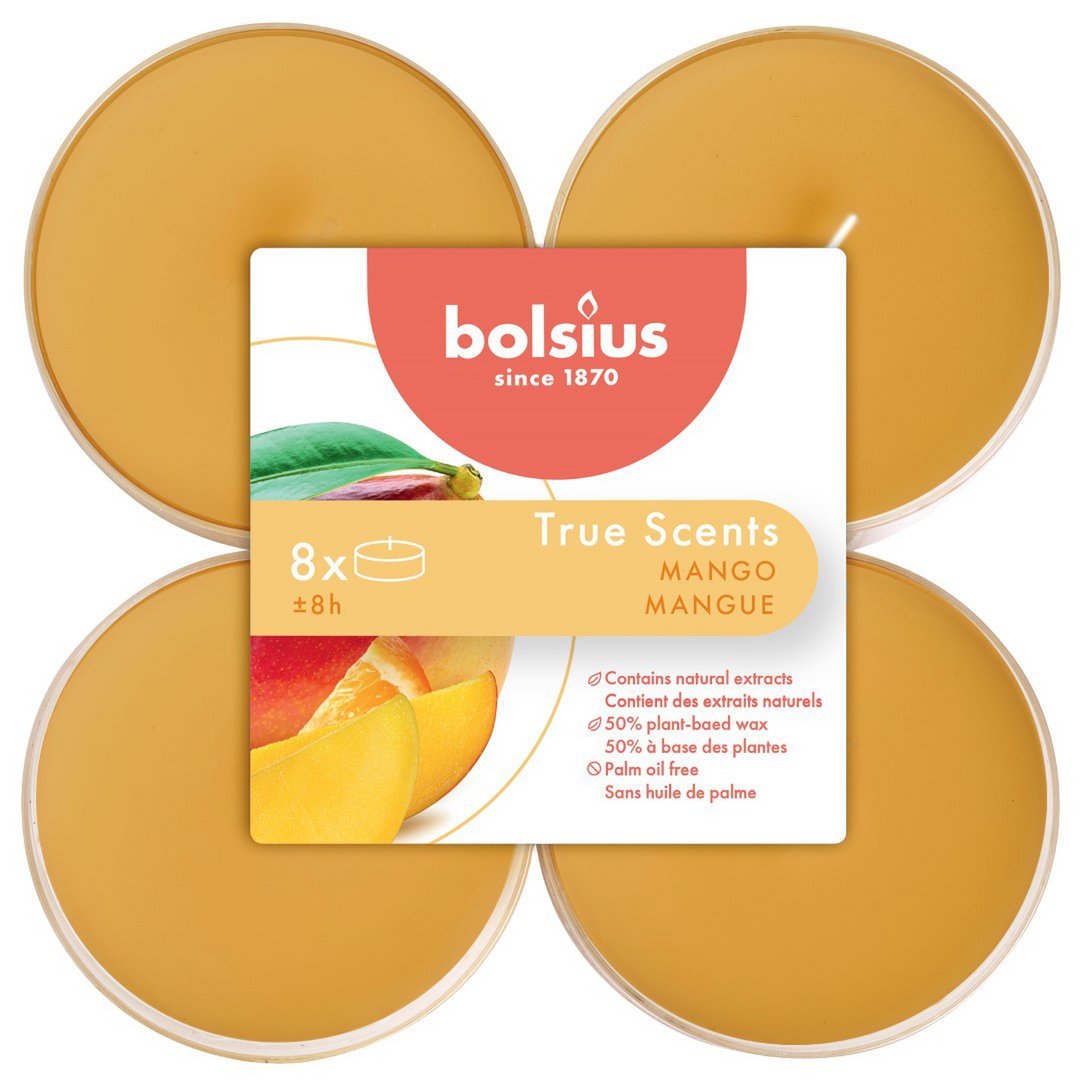 Bolsius - Geurtheelichtjes 'True Scents' (8 stuks, Mango)