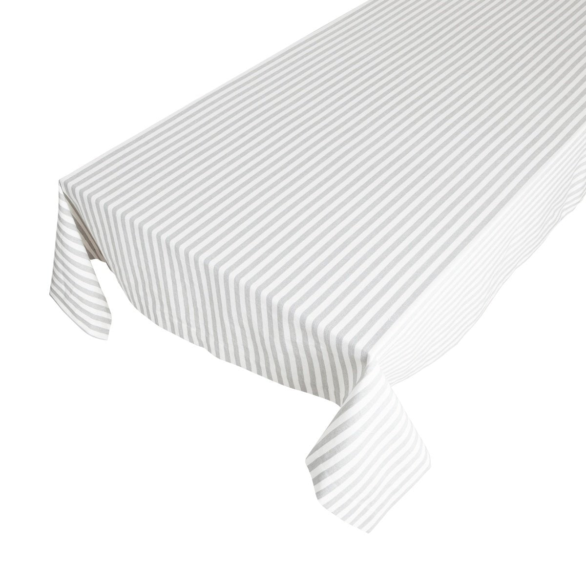 Linen & More - Tafelkleed 'Fine stripe' (140cm x 250cm, Light Grey)