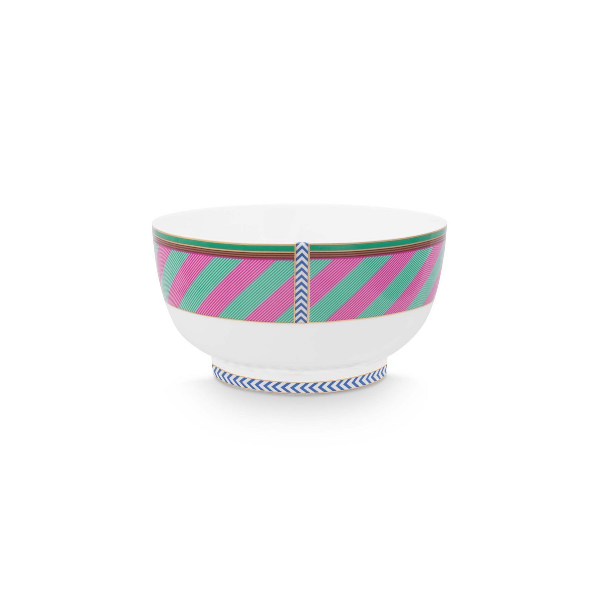 Bowl Chique Stripes Pink-Green 20.5cm