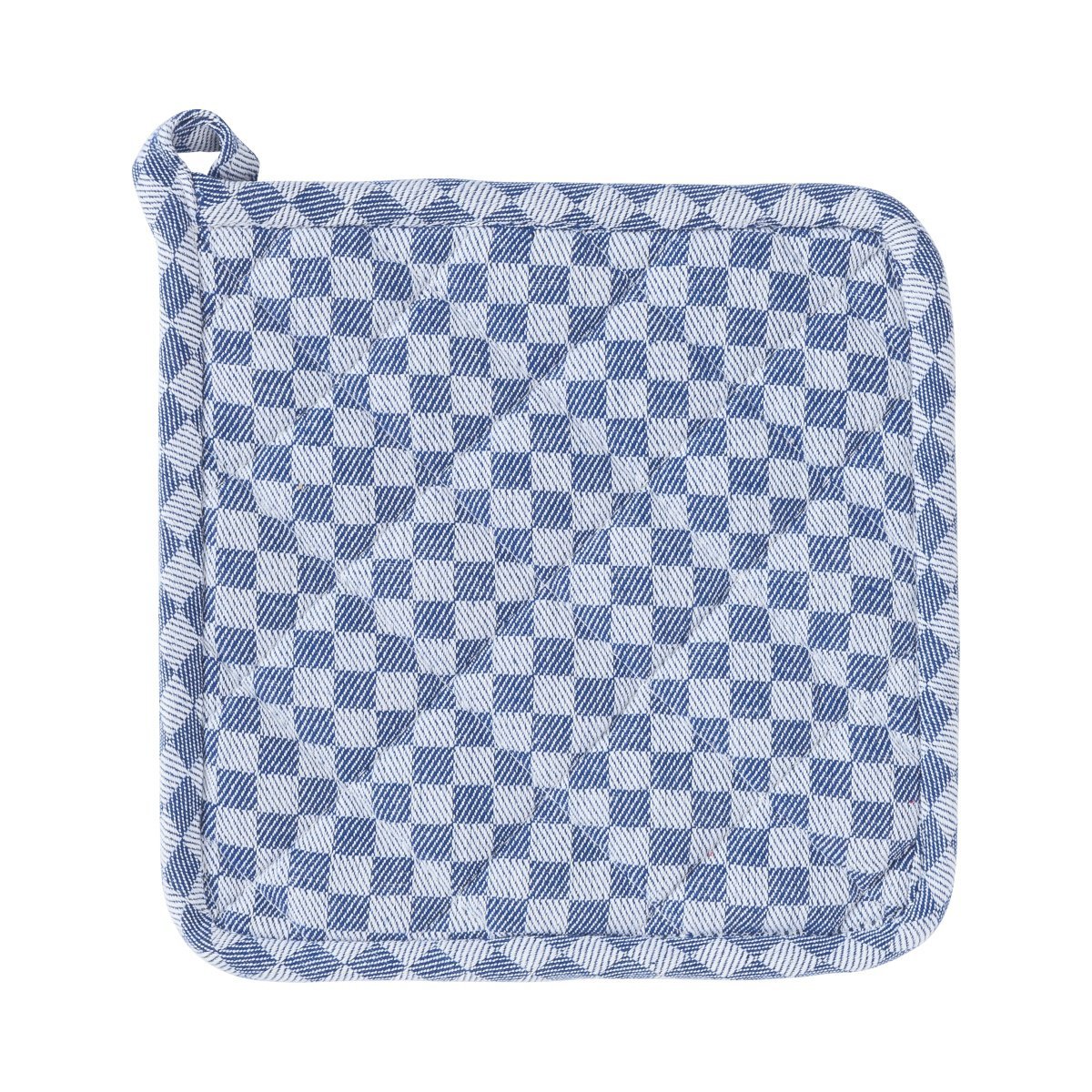 Linen & More - Pannenlap 'Dutch Check' (20cm x 20cm, Blue)