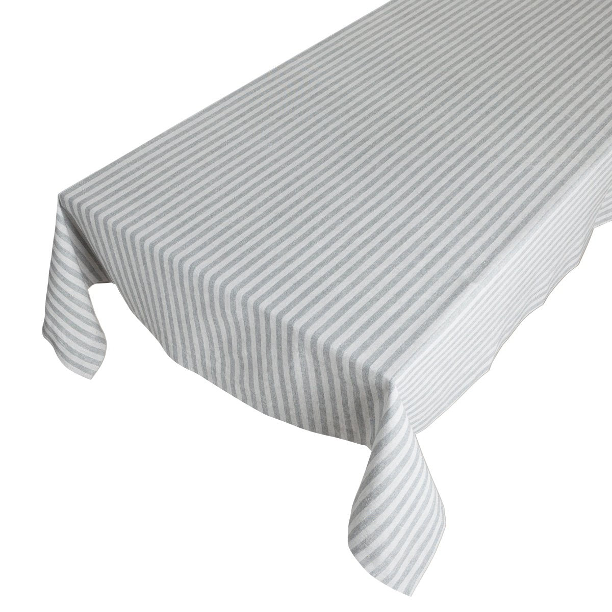 Linen & More - Tafelkleed 'Fine stripe' (140cm x 250cm, Dark Grey)