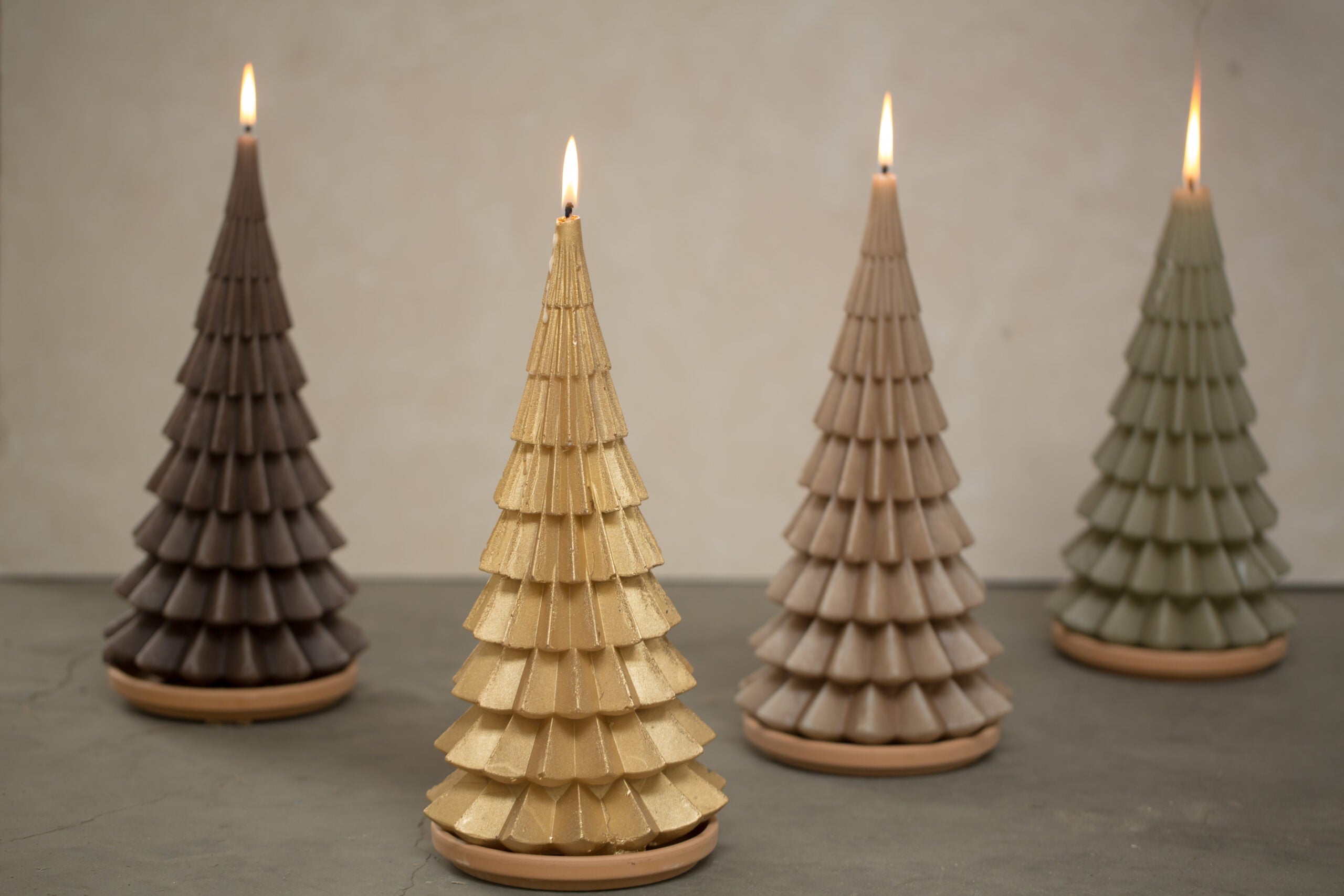 Rustik Lys - Buitenkaars 'Kerstboom' (XL) - Cognac